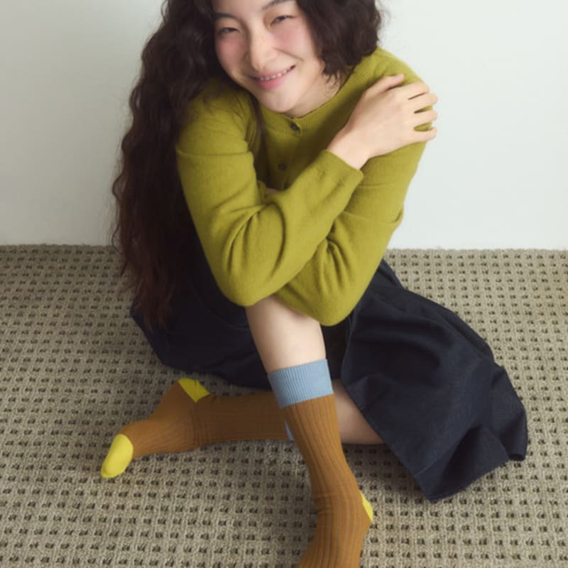 

i hate monday [IHM25FWS39] Двухцветные носки для губ коричневые FREE