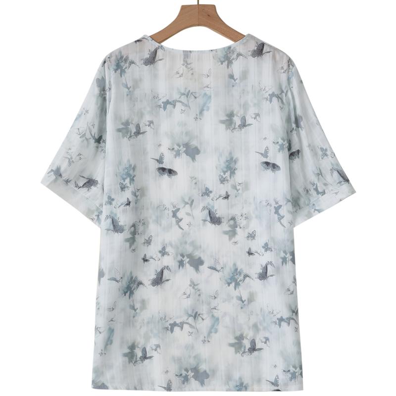 4XL-8XL Taglie Forti Bluse Eleganti da Donna Abiti Estivi Top Oversize Camicie Casual a Maniche Corte