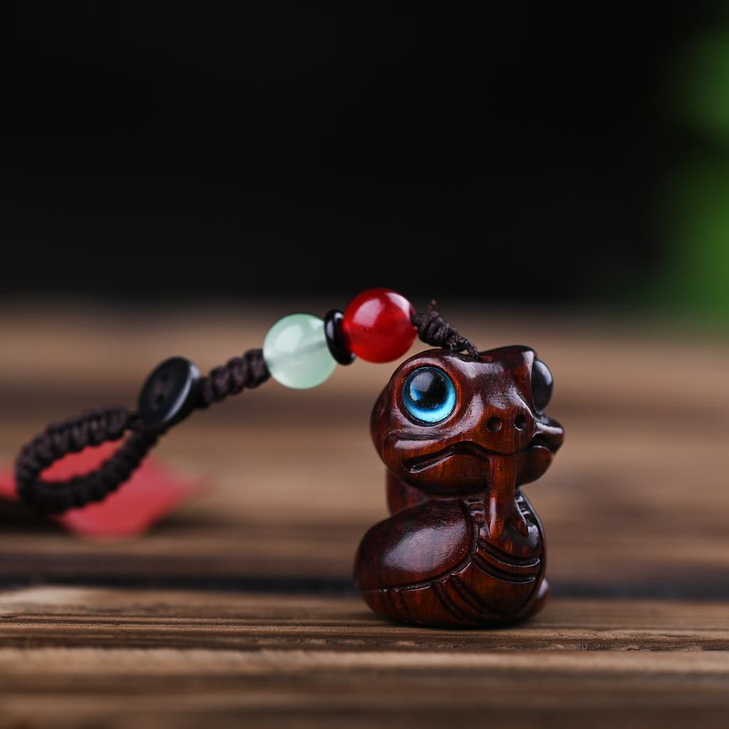 Miniatur Holz Tierkreiszeichen Schlange Figuren Niedliche Tier Schlüsselanhänger Anhänger Büro Schreibtisch Zuhause Dekor Geburtstag Geschenk Kinder Event Souvenir