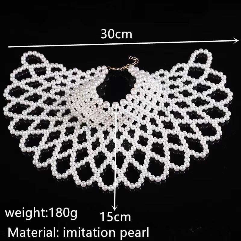 European and American Bride Pearl Shoulder Chain Jewelry Hollowed-out Cape Pearl Necklace Fashion Elegant Woman Bead Necklace