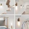 USB Rechargeable Motion Sensor Night Light - Portable Dimmable 3 Colors Stairway Wall Lamp for Bedroom Stair Hallway Kitchen