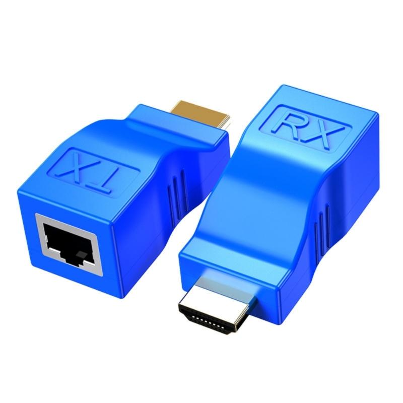 

1Pair HDMIs to Ethernet Adapter HDMIs Extender Over Cat5/Cat6 Cable with Thunders Protections Circuit for HDTV 1080P 1