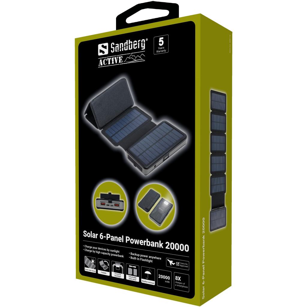 Sandberg Solar 6-Panel Powerbank 20000, 420-73