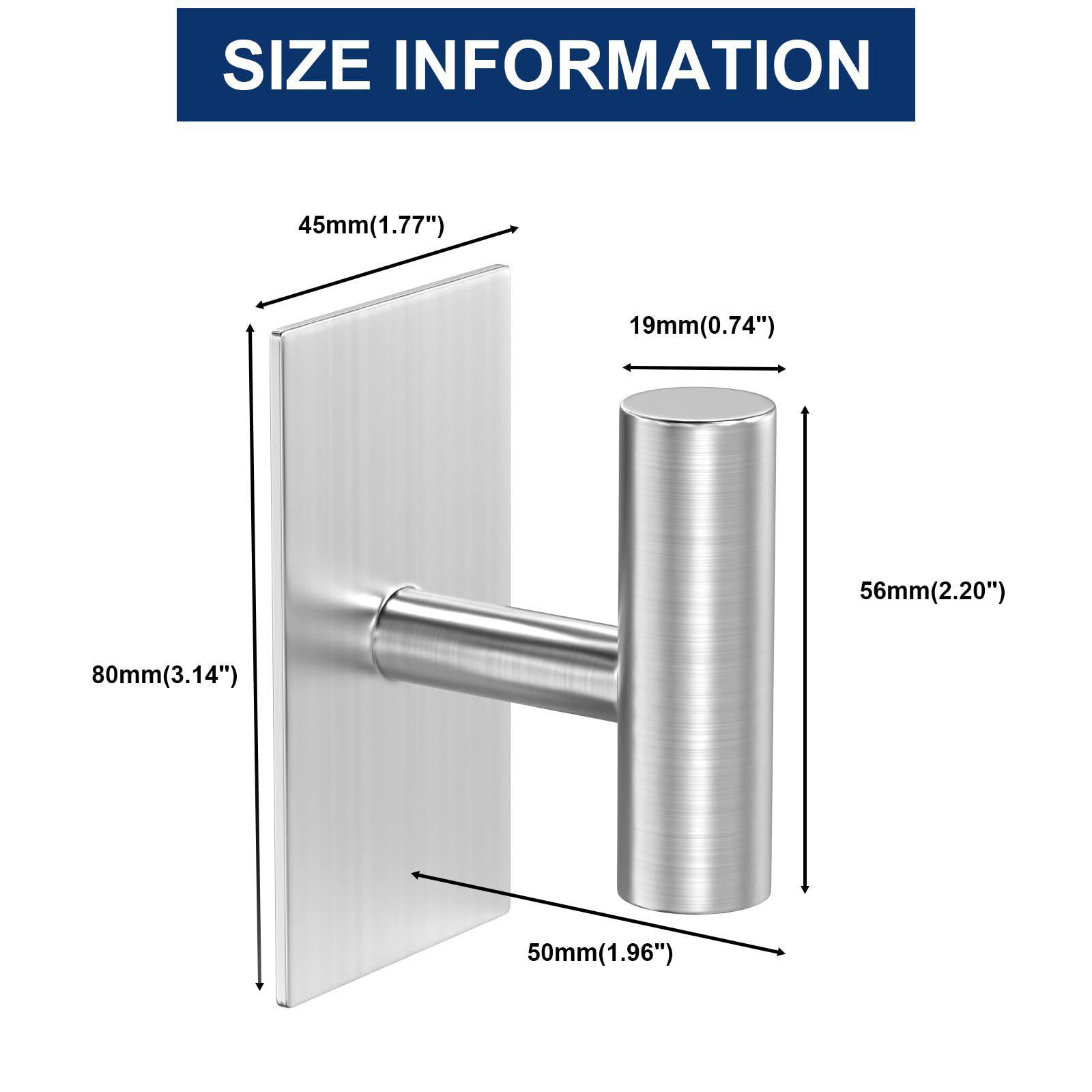Stainless Steel No-Drill Wall-Mounted Clothes and Hat Hook