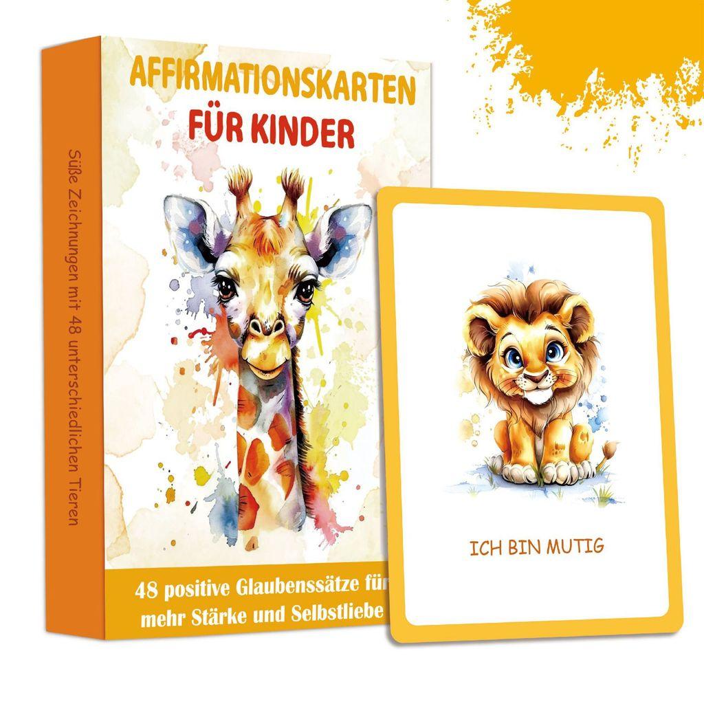Kids Encouragement Cards Set With Colorful Watercolor Animals For Emotional Development And Focus