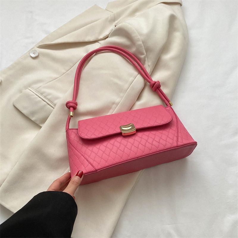 

Fashionable Retro Pu Leather Shoulder Bag For Women Trendy Summer Accessory рожевий