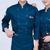 Chef Top Monocolore Tasca Manica Lunga Leggero Doppio Petto Cucina Collo Alto Taglie Forti Maniche Lunghe Uniforme Cuoco Abbigliamento Adulto