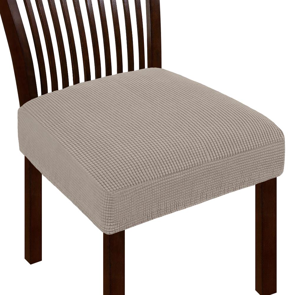 Jacquard Chair Seat Cover Elastic Chair Slipcovers for Home Banquet Dining Room Solid Color Removable Washable Chair Covers
