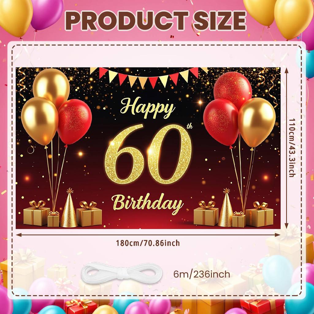 Adult Birthday Banner Gold Glitter Birthday Party Display Birthday Celebration Background Triangle Bunting For Friend Hotel