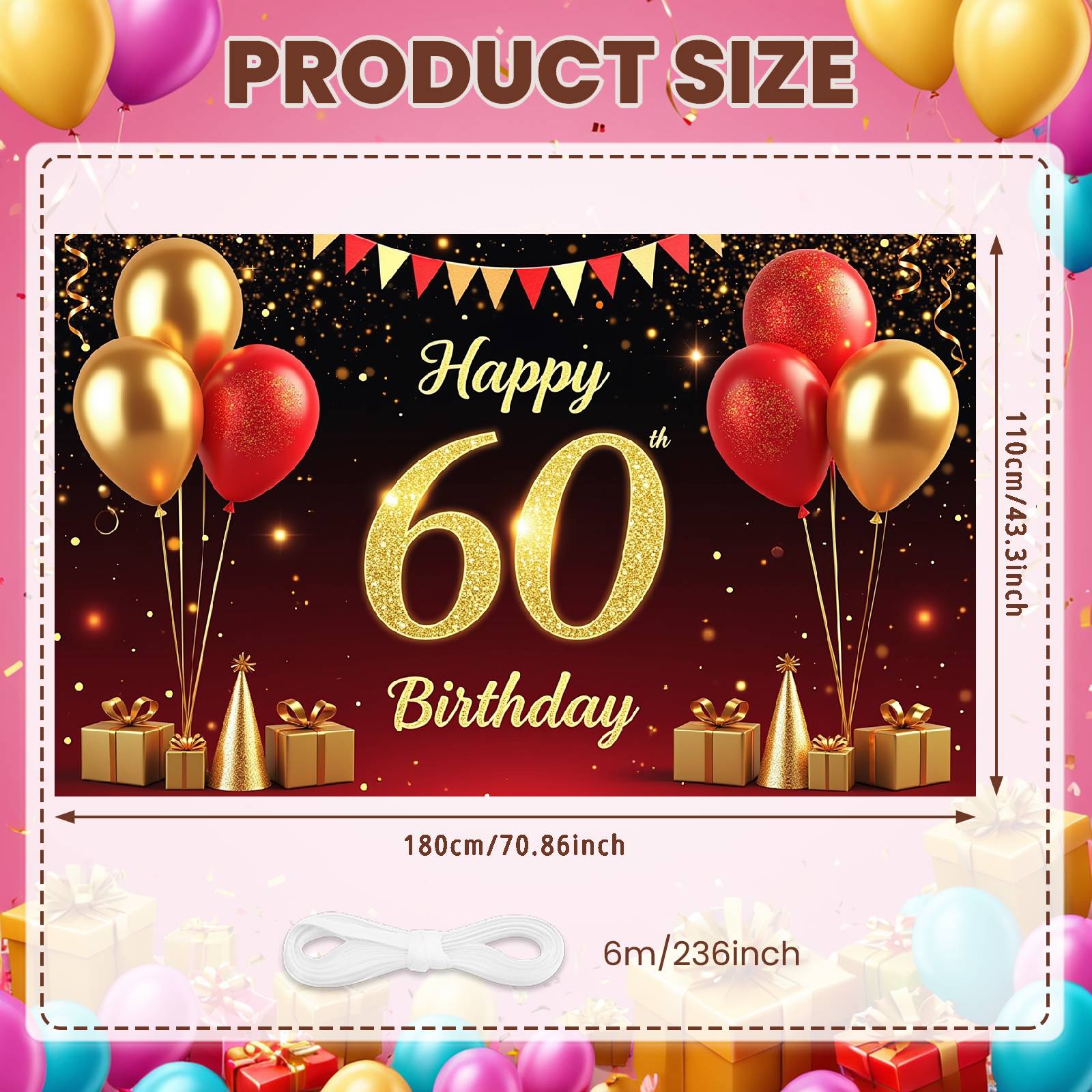 

Adult Birthday Banner Gold Glitter Birthday Party Display Birthday Celebration Background Triangle Bunting For Friend Hotel