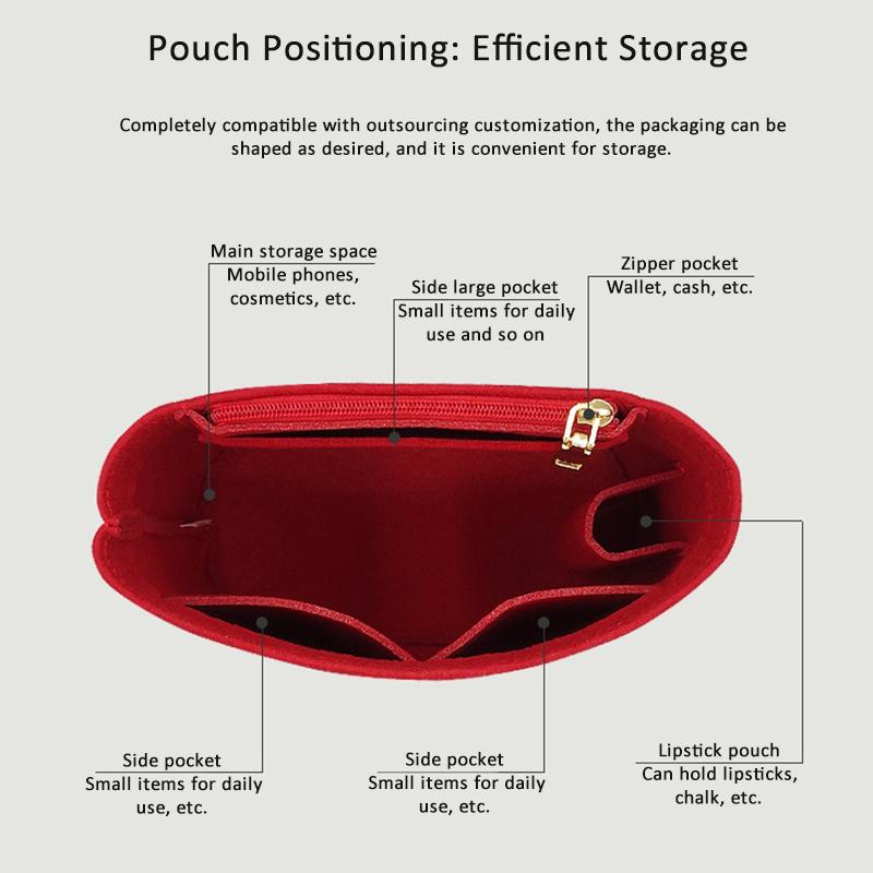 EverToner Soft Felt Liner Insert for Cha-el 22p Bucket Bag Structures the Bag Organizes Belongings Protection