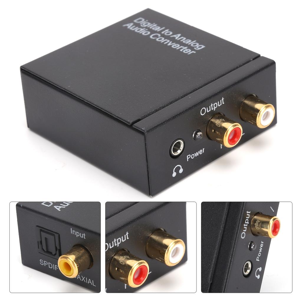 3.5mm Audio Adapter Digital Optical Coaxial To Analog RCA L R Converter for Home Professional Audio Switching(Host USB