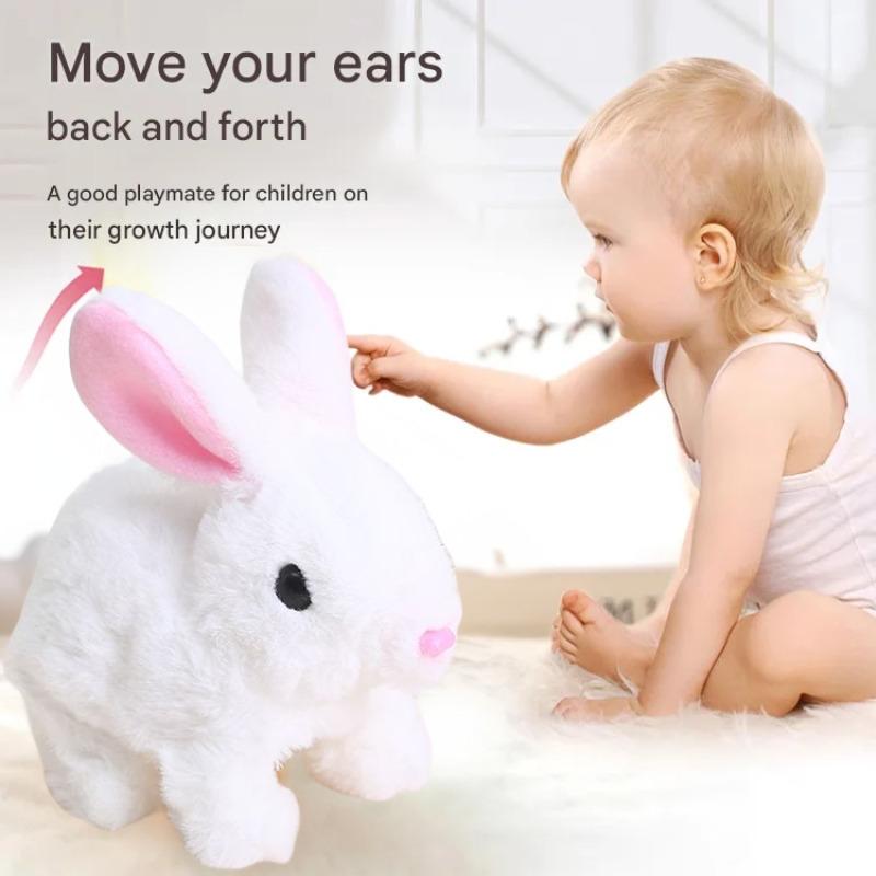 Electric Bunny Doll Plush Simulation Cute Rabbit Interactive Toys Walking Dolls Children's Accompany Birthday Gift