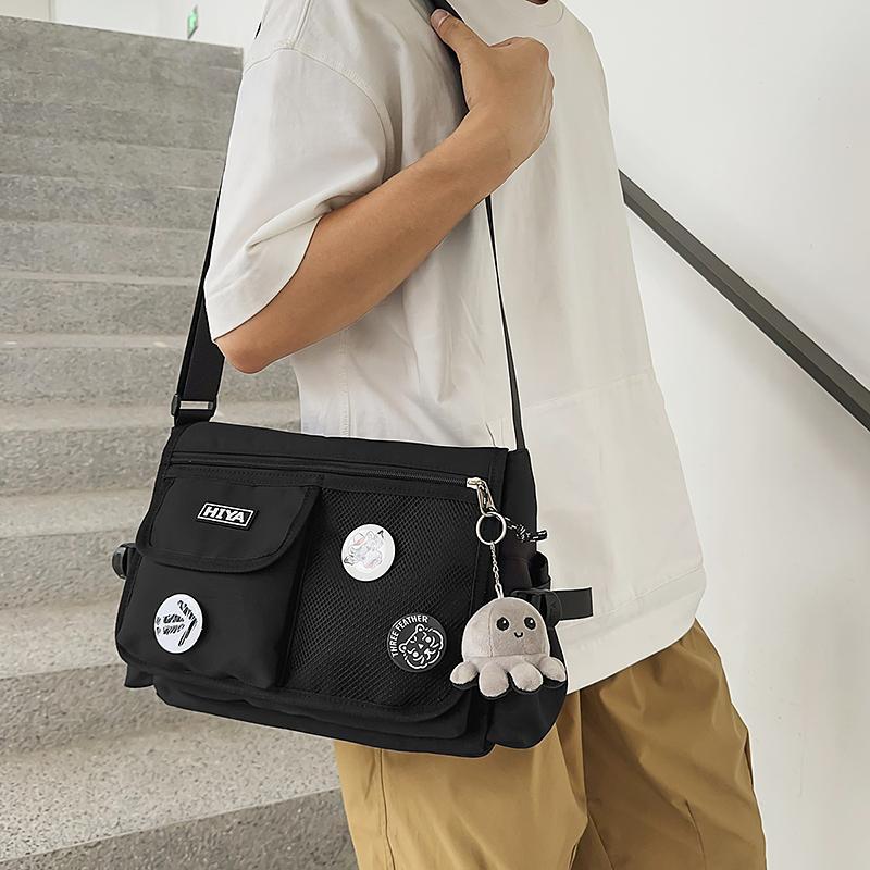 Women's Multi-Pocket Crossbody Bag Men's Large Capacity Messenger Bag Student Shoulder Bag