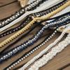 Applique Trim Beads Decoration Pearl Lace Trim Gold White 1Yard Ribbon Edge Lace Edging Sewing Applications
