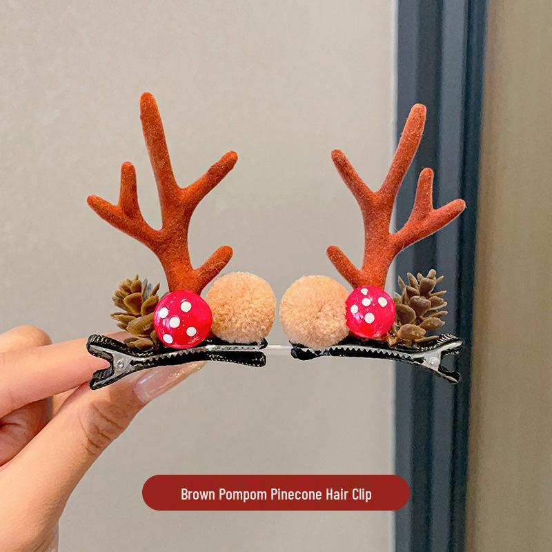 Festliche 2025 Geweih Haarspangen - Niedlicher Rentier Kopfschmuck & Haarnadeln für Weihnachten