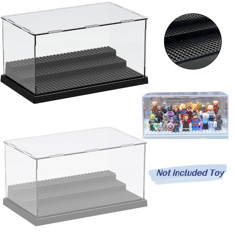 Multicolor Base With Transparent Panel Diy Building Block Display And Storage Box
