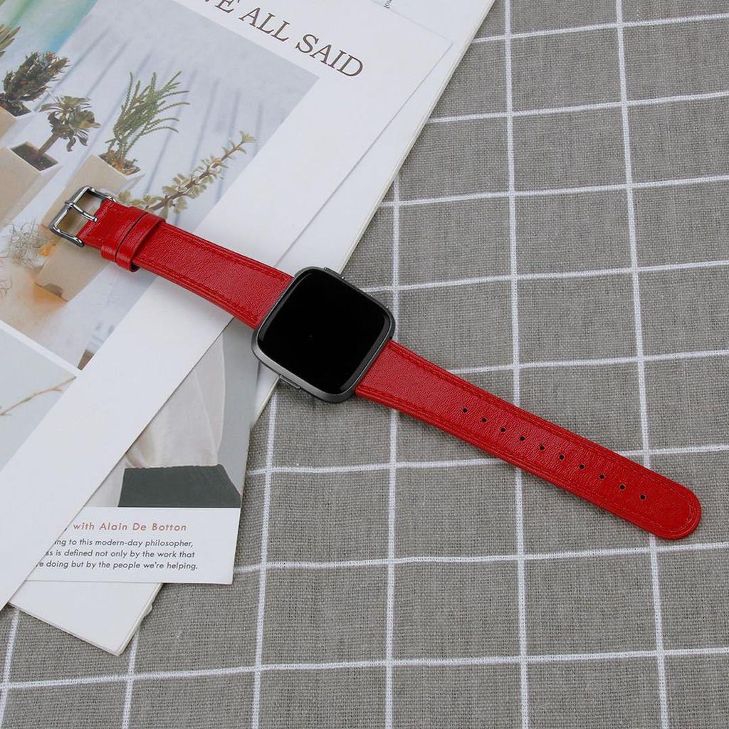 Fitbit Versa 2/Versa/Lite Leather Strap - Round Tail Cowhide Printed Wristband