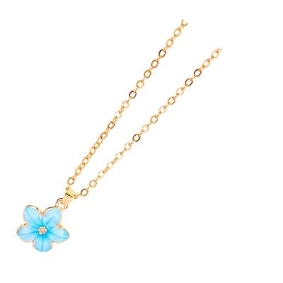 Cherry Flower Necklace Modern Alloy Chain Jewelry Adjustable Length for Layering and Stylish Outfit Combinations