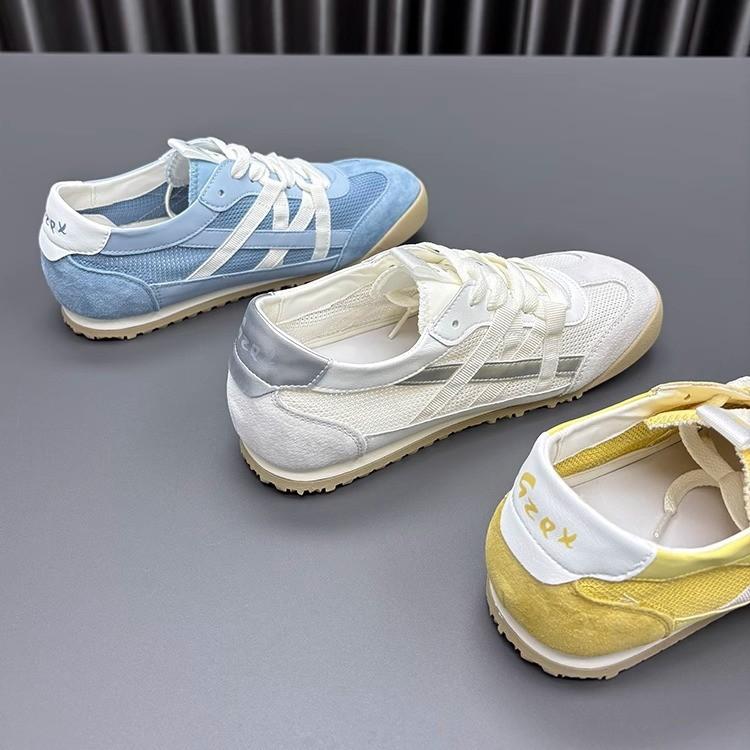 Cowhide version~ round head mesh breathable German training shoes for women's 2025 summer new lightweight and transparent network leisure spo