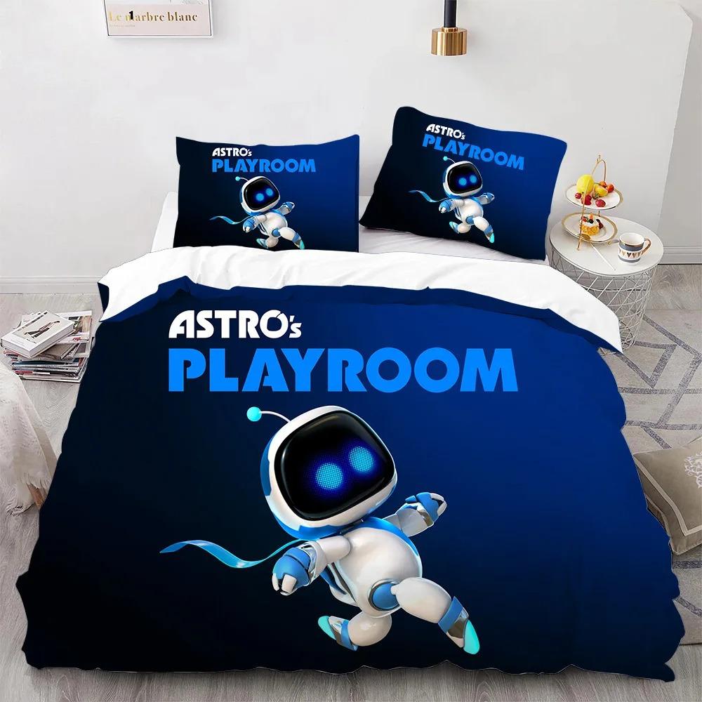 Astro Bot Cute Cartoon Bedding Set Duvet Set Single Double Bed King Size Bed Set Adult Boys Bedroom Duvet Cover Pillow Case