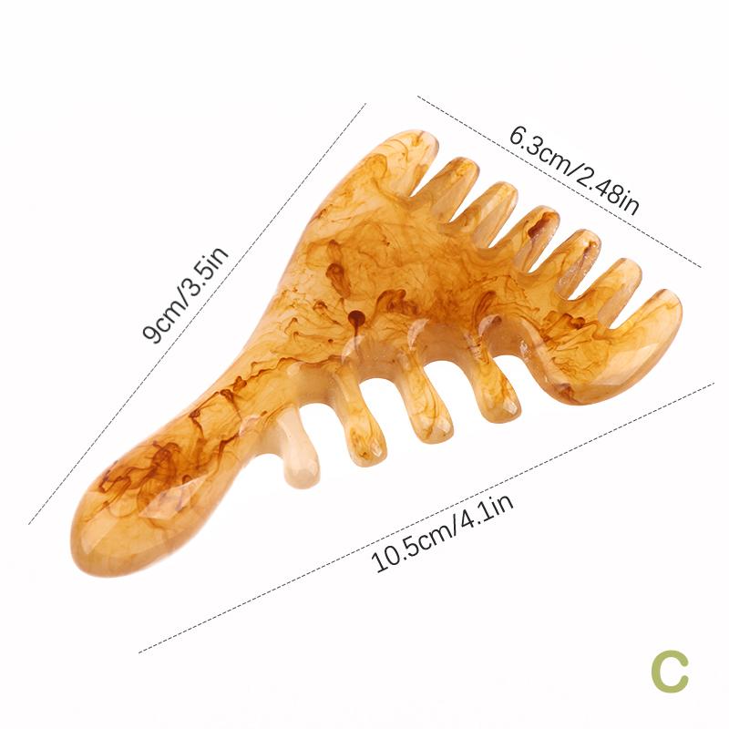 

1 Pc Natural resin Horn Pocket Comb Wide Toothed Comb SPA Guasha Scalp Massage Brush Hair Care Tool High Quality
