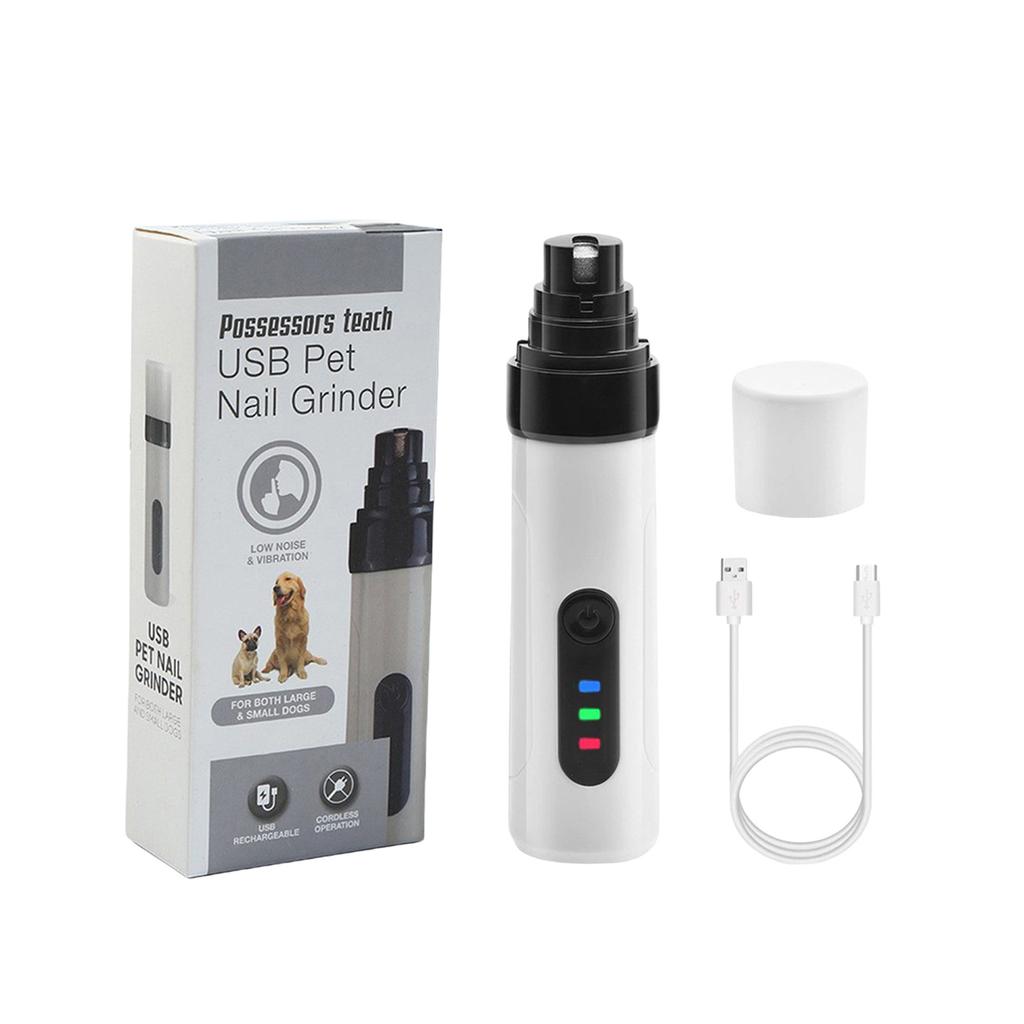 2 Speed Electric Pet Nail Grinder Safe USB Rechargeable Dog Cats Nail Trimmer Low Noise Clipper For Small To Large Pet