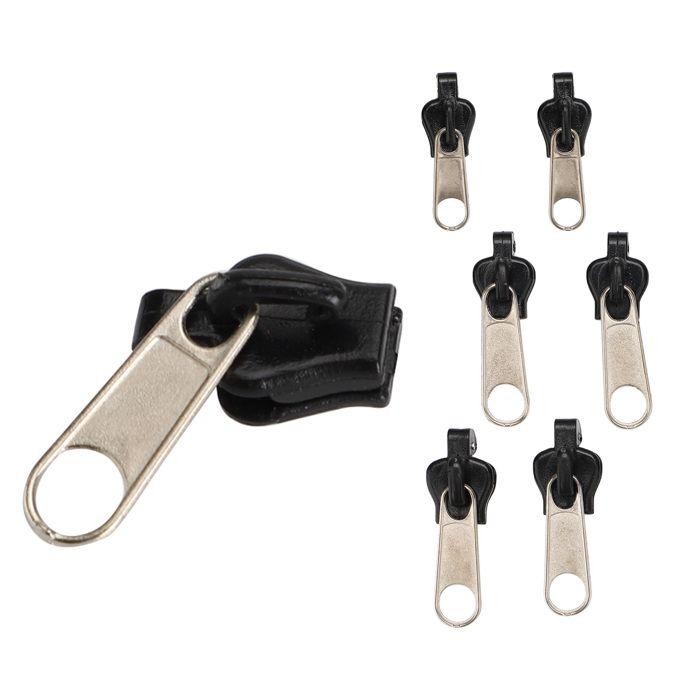 

Kit de réparation de fermeture à glissière 6 pièces Fixateur de fermeture à glissière instantané universel avec glissière en métal F