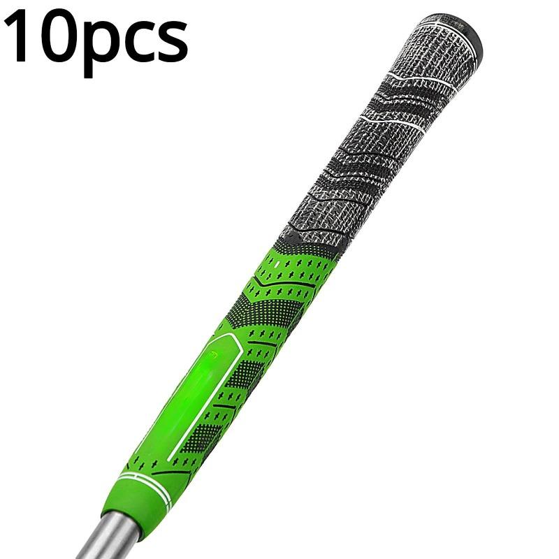 

Ручка для гольфа из натурального каучука, стандартного типа, для всепогодного контроля, для тренировки замаха, 10 шт. 10PCS зелёный