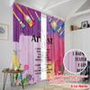 2pcs 2D Flat Printing Curtain I Am Artist Inspired Polyester Without Electricity Birthday Party Use for Home Decor