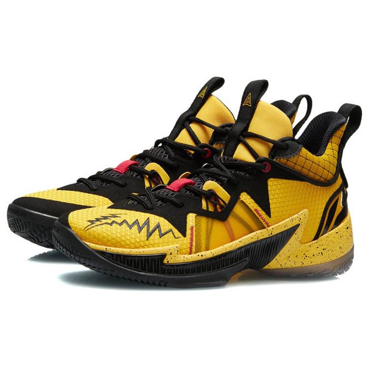 Li Ning Zhengfeng Abrasion Resistant Slip Resistant Mid top Performance Basketball Shoes Men's Yellow Black ABAR083-6