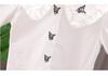 Girls' 100% Cotton White Long-Sleeved Shirt with Doll Collar - Spring/Autumn Style for Older Children