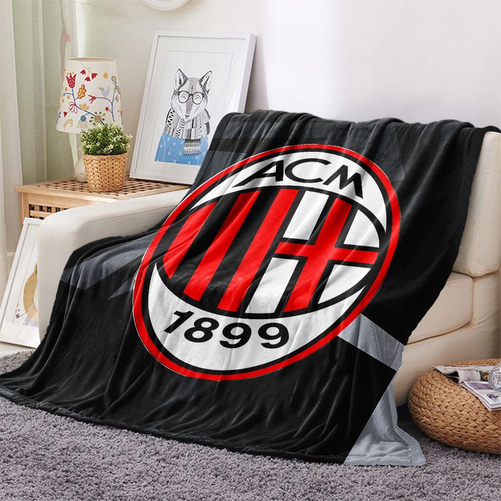 AC Milan Printed Flannel Blanket, Soft Throw for Bedroom Sofa, Washable, Fan Merchandise, Great Gift.