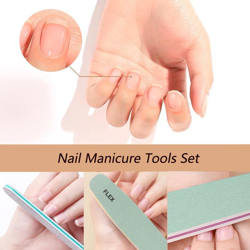 6Pcs/Pack Nail Buffer Manicure Set Shiny Nail Tips Diamond Acrylic Nail Files Polish Durable Double-side Washable Care Art Tools