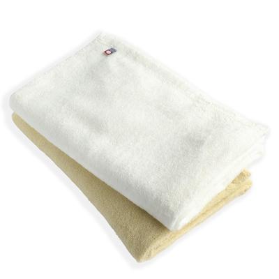 Duas toalhas de banho absorventes e feitas em Imabari (branco amarelo)