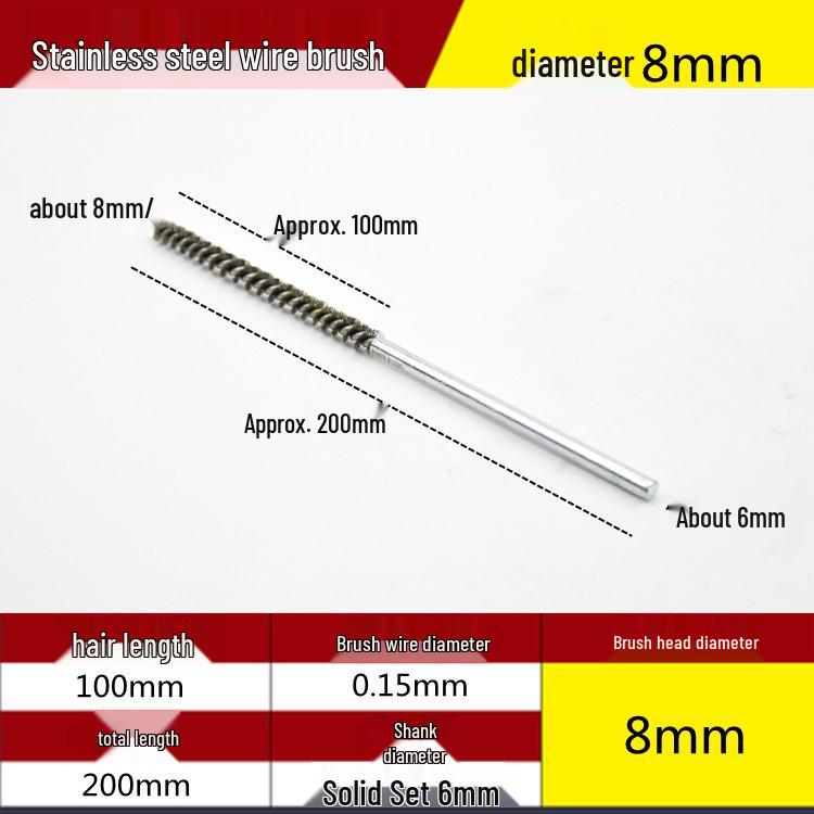 Electric Drill Stainless Steel Pipe Brush with Extended Handle for Polishing, Grinding, Deburring, and Rust Removal