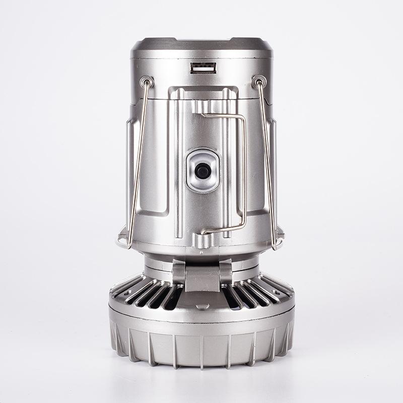 Solar Camping Lantern With Fan Portable Stretchable Electric Fan Emergency Light Outdoor Lighting Rechargeable LED Tent Light