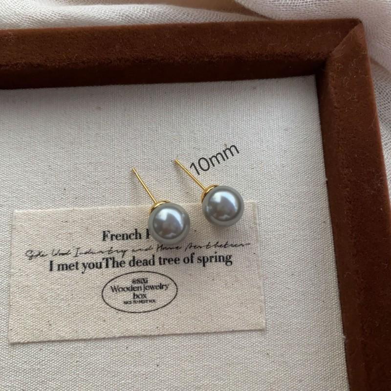 Gray Round Pearl Pendant Necklace Women Minimalist Geometric Box Chain Choker Style Statement Jewelry ER4030-10 Gray