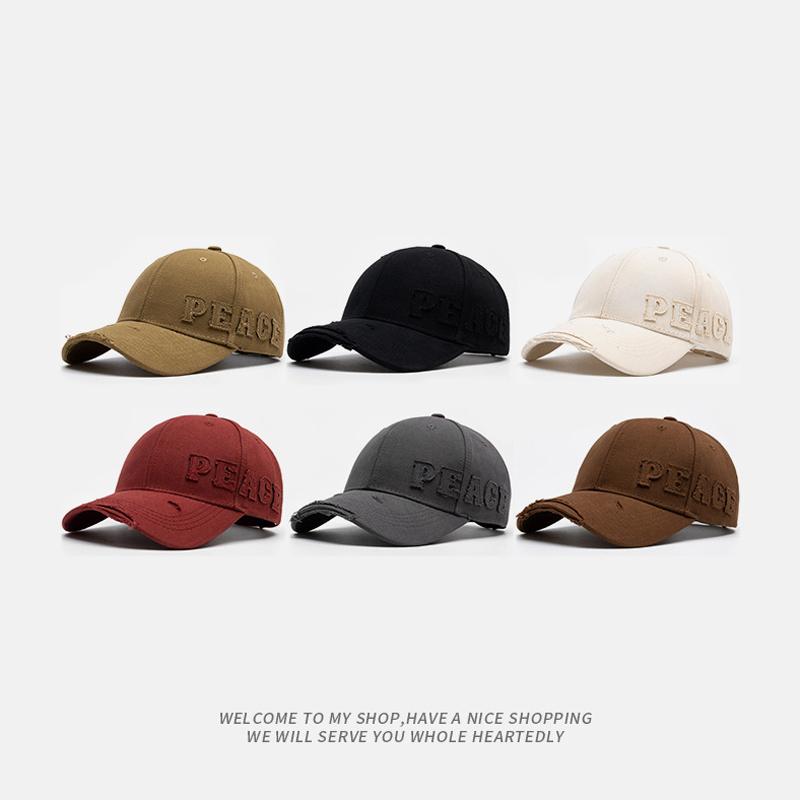 Hole Embroidered Letter Baseball Cap Spring Autumn Cap Unisex Outdoor Sunscreen Hat For Men Women
