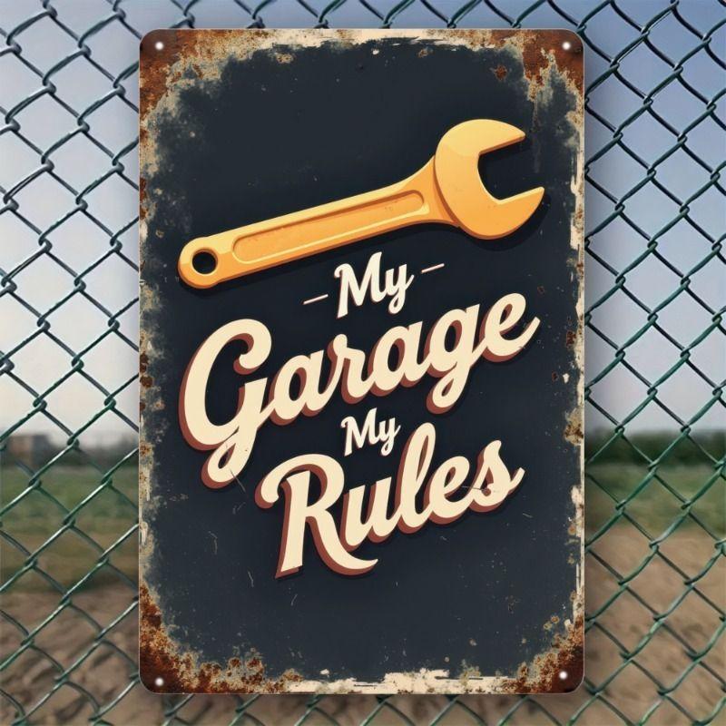 Vintage Garden Tools Metal Painting for Balcony Garage & Garden Decor