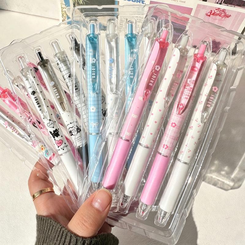 Cute Kawaii Cartoon Gel Pen Set Non-slip Grip Smooth Writing for Students Exam Note Taking Classroom Supplies