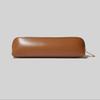 Solid Color Imitation Leather Pu Middle School Student Stationery Bag, Black Literary High School Student Large-capacity Pencil Steamed Bread Pencil