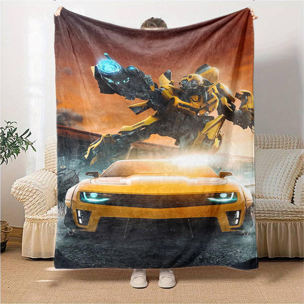 1Pc Transformers Optimus Prime Statue Blanket For Couch Bed Plush Cozy Fuzzy Blanket Super Soft Warm Blankets For Fall And Winter 091882