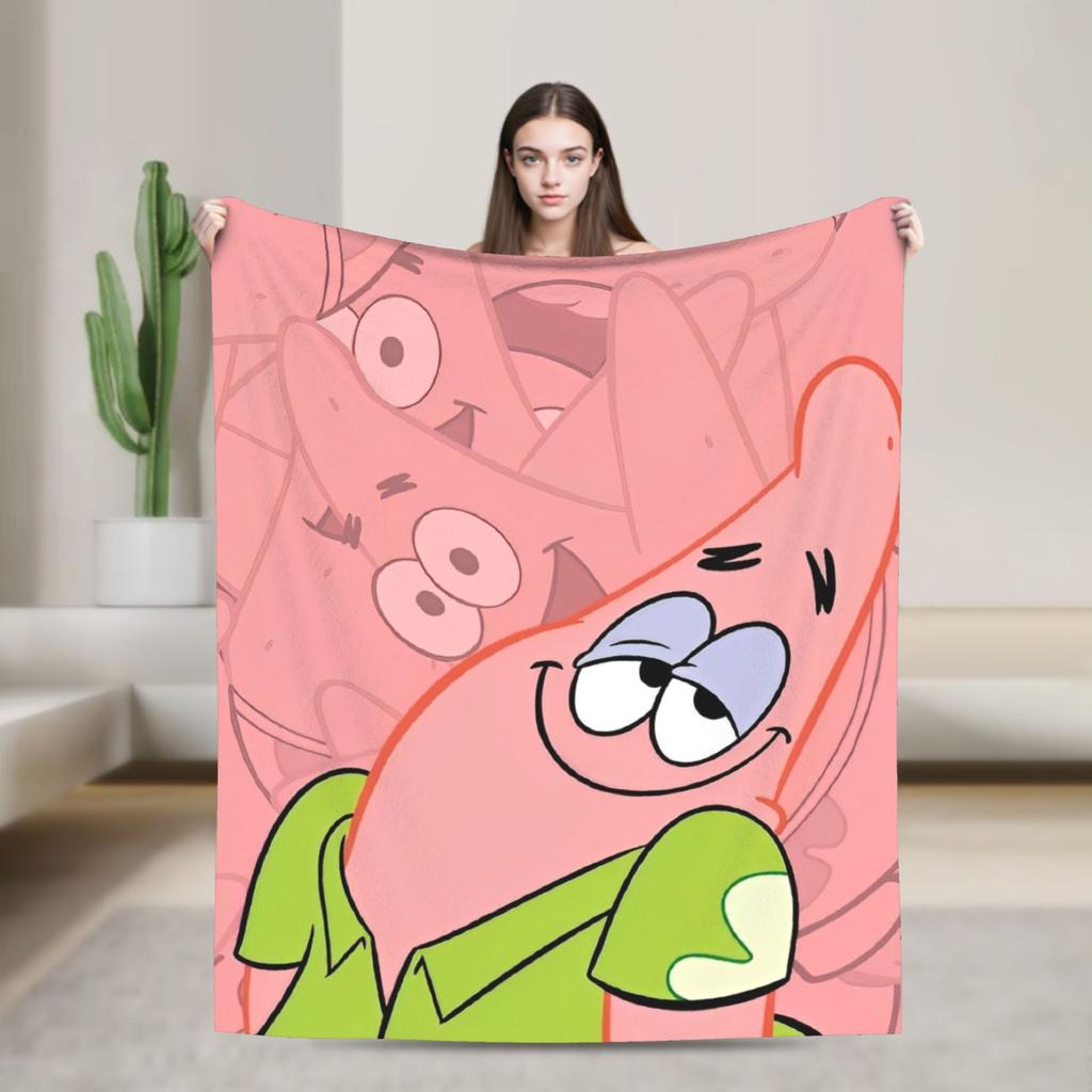Patrick Star Blankets SpongeBob SquarePants Fuzzy Funny Warm Throw Blanket for Home Restaurant Spring/Autumn