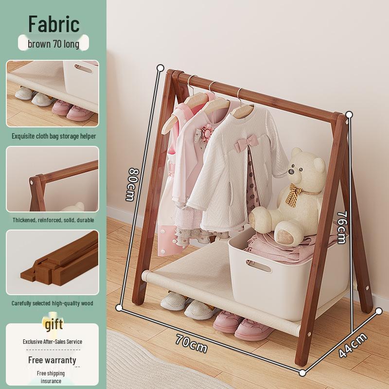 Compact Kids' Floor Clothes Rack: Foldable, Short, and Perfect for Bedrooms & Drying.