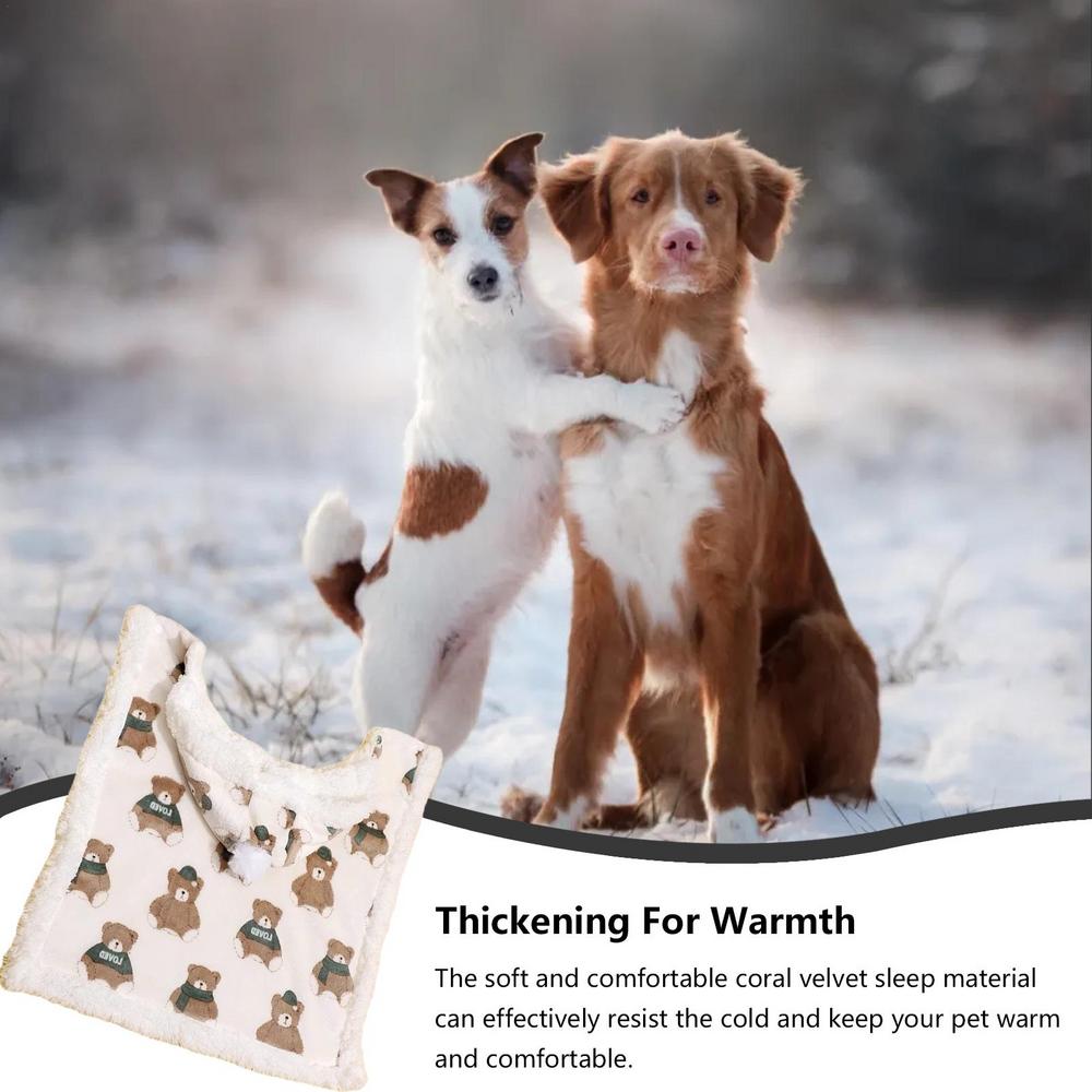 Winter Pet Dog Clothes Cloak Blanket Puppy Warm Windproof Jacket Bear Patterns Cape Pet Costume Winter Accessories
