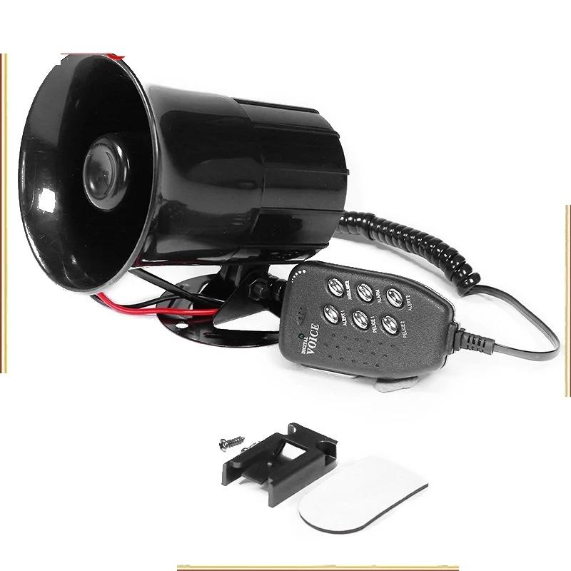 6-geluids 100W luide claxon voor motorfiets, auto, vrachtwagen, luidspreker, waarschuwingsalarm, sirene, politie, brandweer, ambulance, claxon