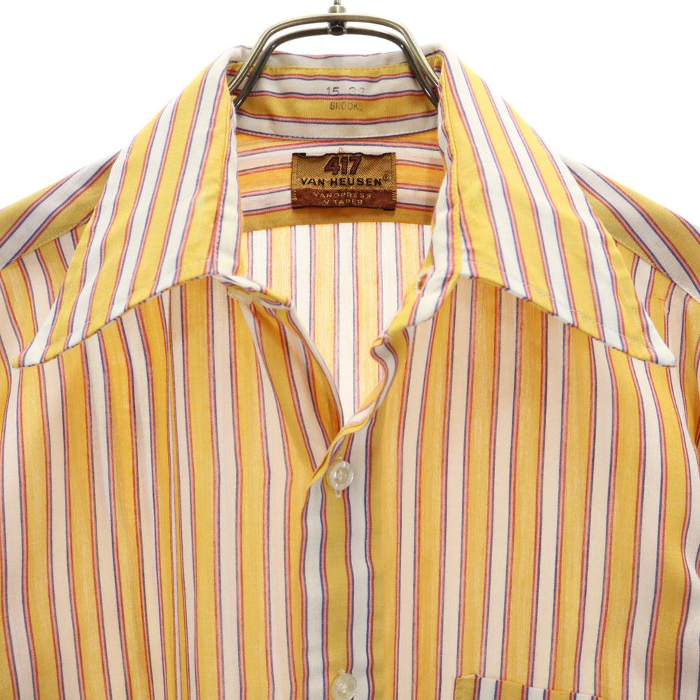 VAN HEUSEN 70s Striped Pattern Long Sleeve Shirt 15/32 417 Old Vintage Men's Used