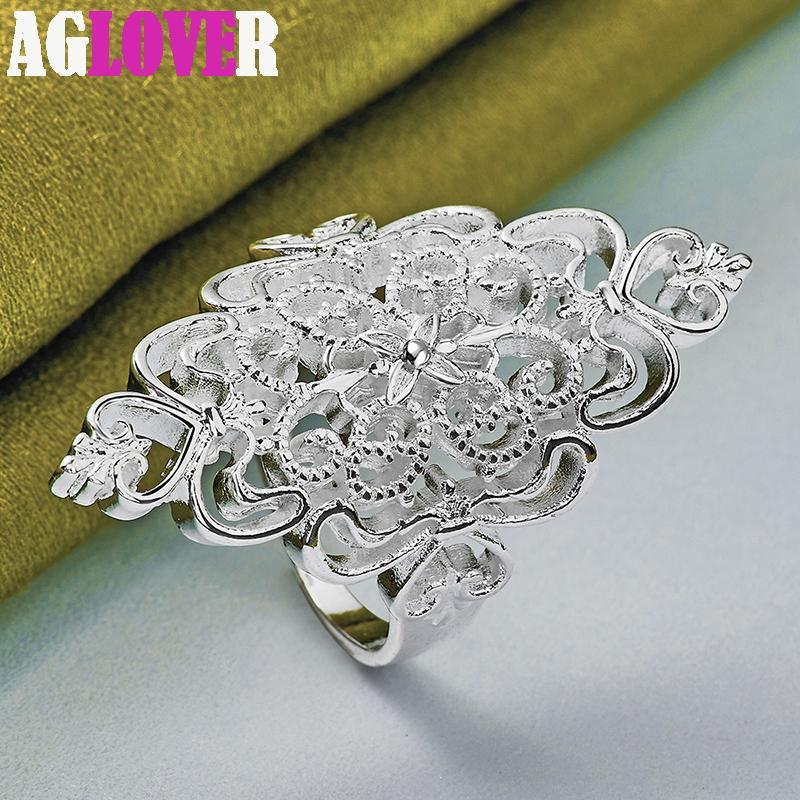 Bijuterii cu inel gol cu ​​model din argint 925