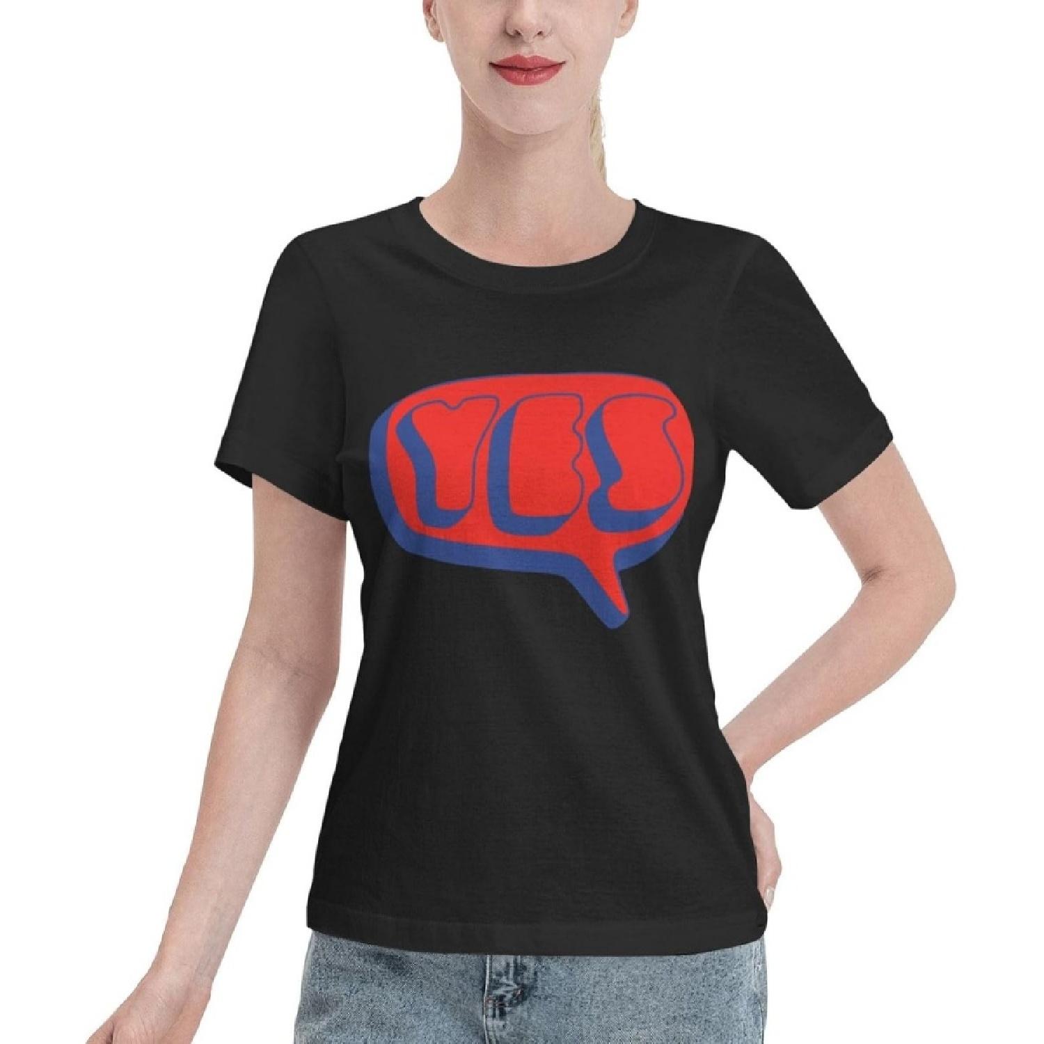 MADABO Women s Short Sleeve T-Shirt Yes Rock Band Comfortable Cotton Crewneck Tee XXXXXL разноцветный